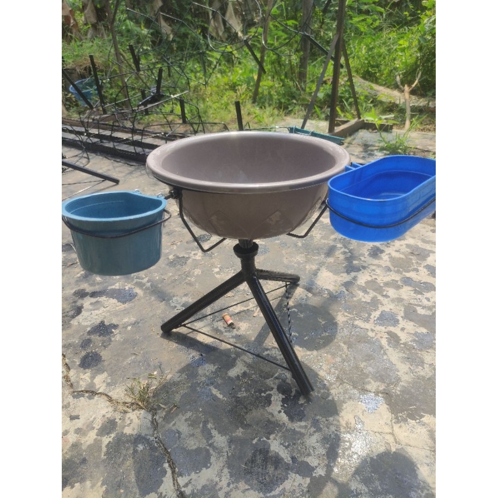 tempat makan burung  murai aviary anti semut baskom bulat tingg i30cm