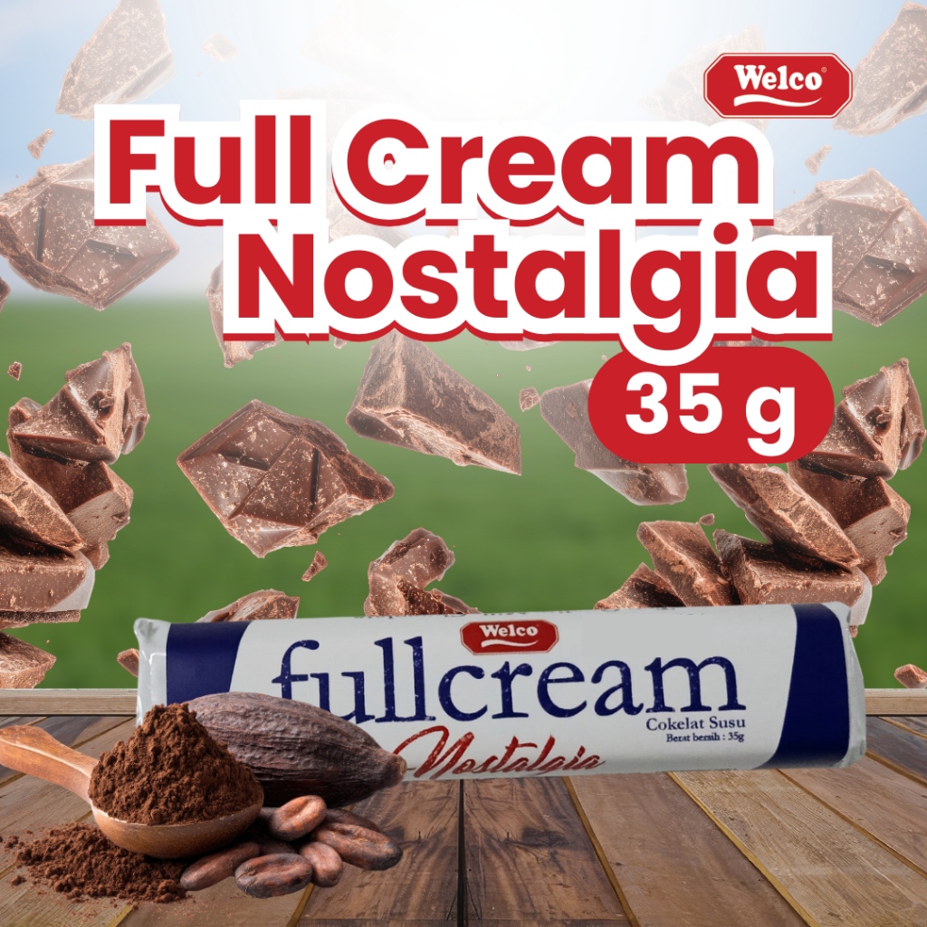 Welco Nostalgia Cokelat Batang Full Cream 35 gr / Welco Nostalgia Full Cream Chocolate Bar 35 gr