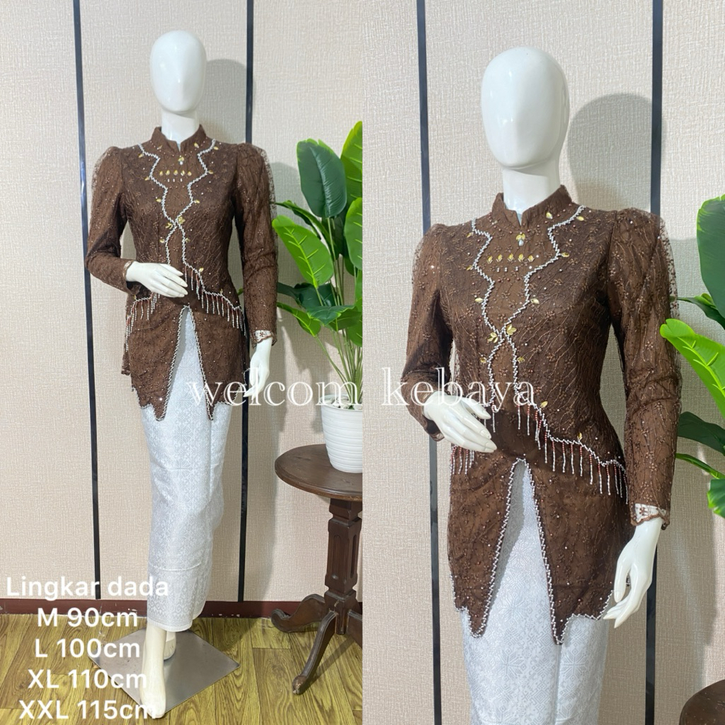 Kebaya Maramell Glamor Modern Bahan Tille Spengle Full Payet Premium Mewah / Kebaya glamor Terbaru /