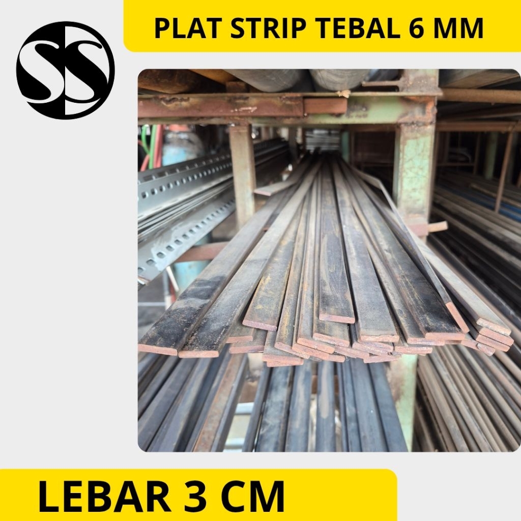 Besi Plat Strip Tebal 6 mm Lebar 3 cm | Plat Strip