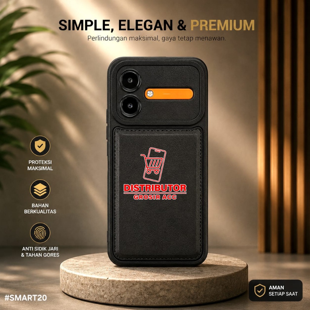 INFINIX SMART 20 CASE LEATHER PRO CASE BLACK INFINIX SMART 20