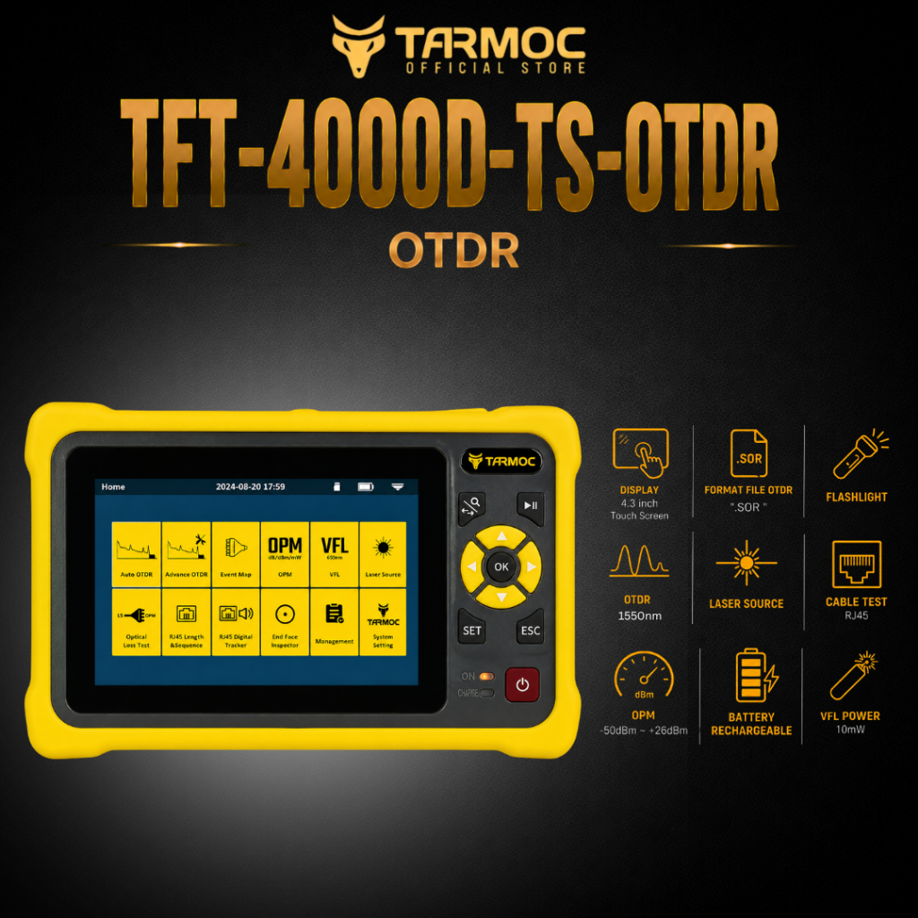 Tarmoc TFT-4000D-TS-OTDR | Fiber Optic Touch Screen OTDR 1310/1550nm
