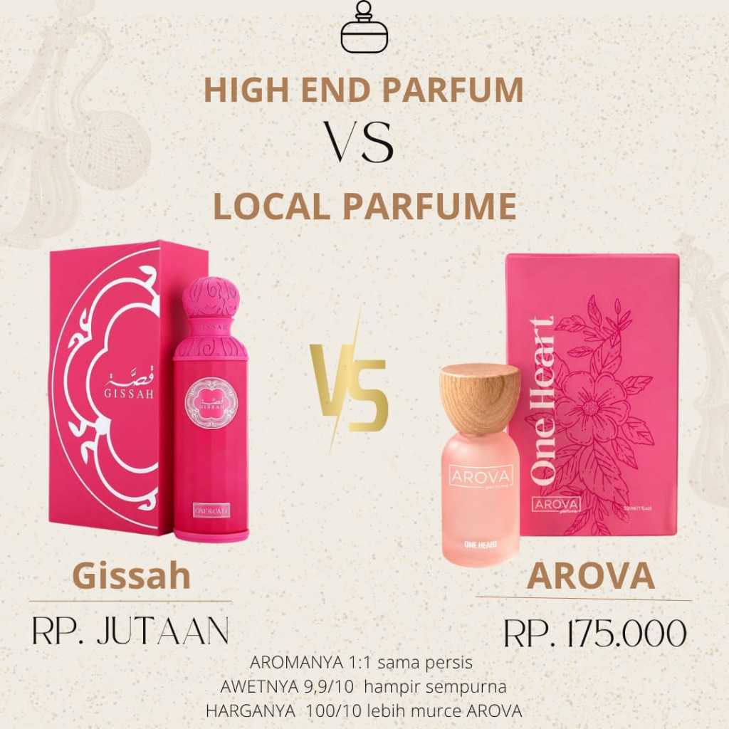 arova parfum One heart parfum lokal dengan kualitas harga jutaan, aromanya tahan seharian