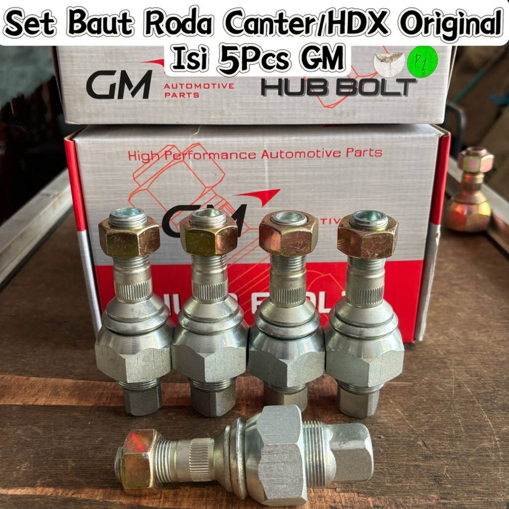 Set Isi 5Pcs Baut Roda Canter Hdx Original GM / Hub Bolt Canter HDX Garuda Metalindo / Baut Roda Can