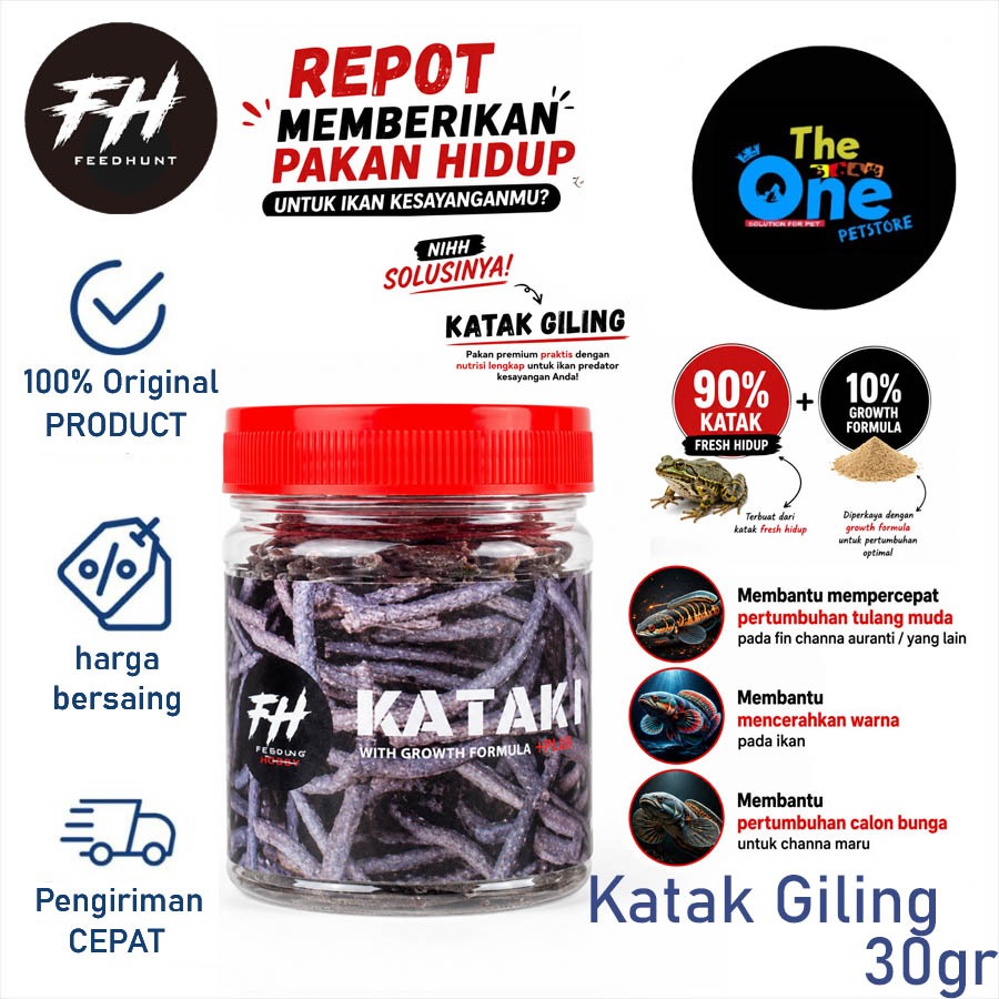 Pelet Katak Giling Feedhunt pakan ikan Kodok Katak Pelet FH