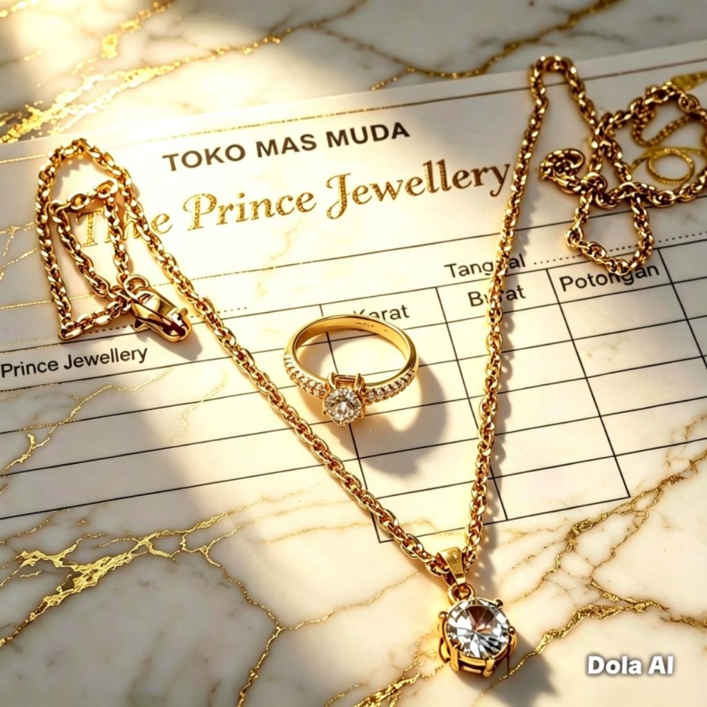 Kalung free cincin mata E mas muda tidak luntur bisa COD