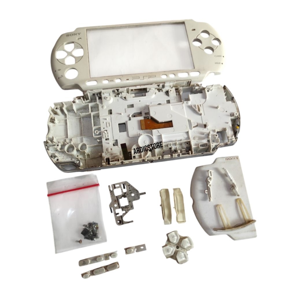 CASE CASING PSP 3000 PUTIH SUSU SECOND DAN BLACK PIANO ORIGINAL LAYAK PAKAI