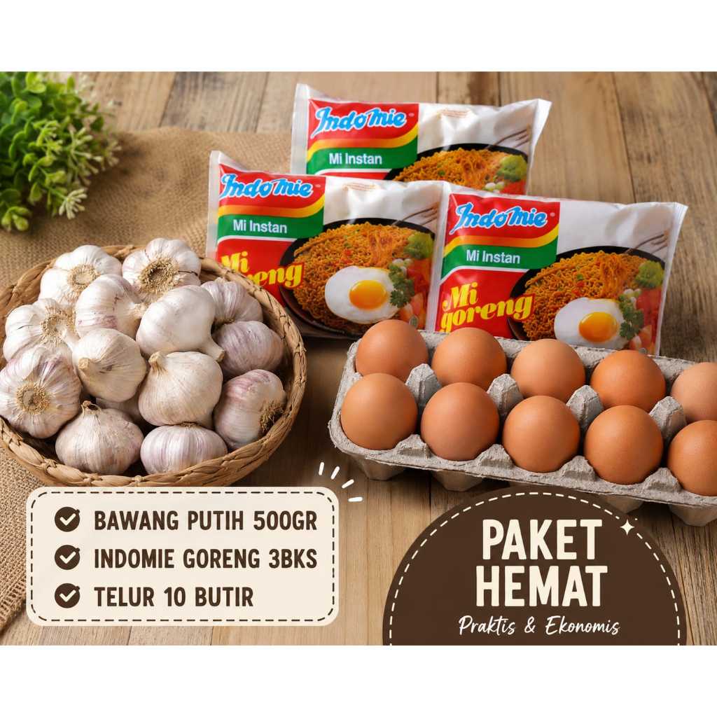 PAKET HEMAT BAWANG PUTIH // TELUR //MIE //SUSU BEARBRAND