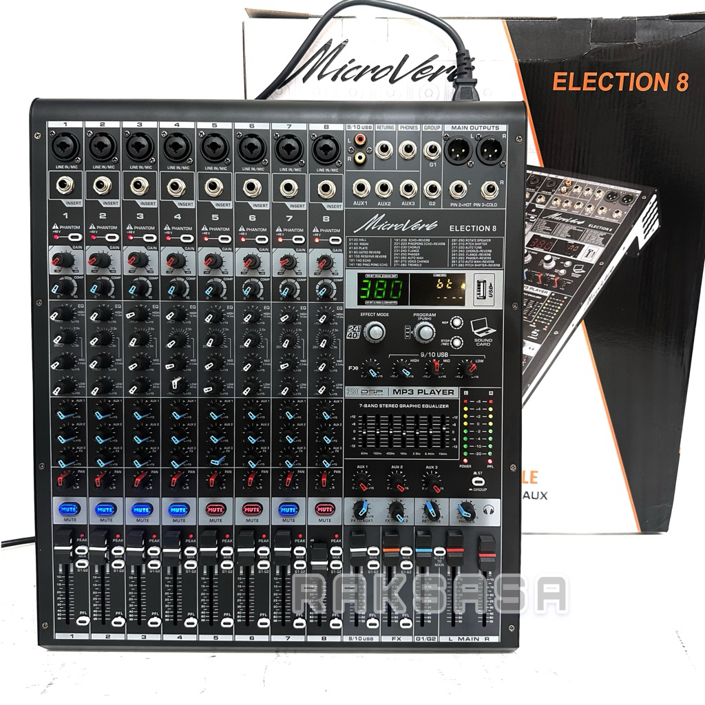 Mixer MICROVERB ELECTION8 380dsp Original Election 8 Microverb microverb 8