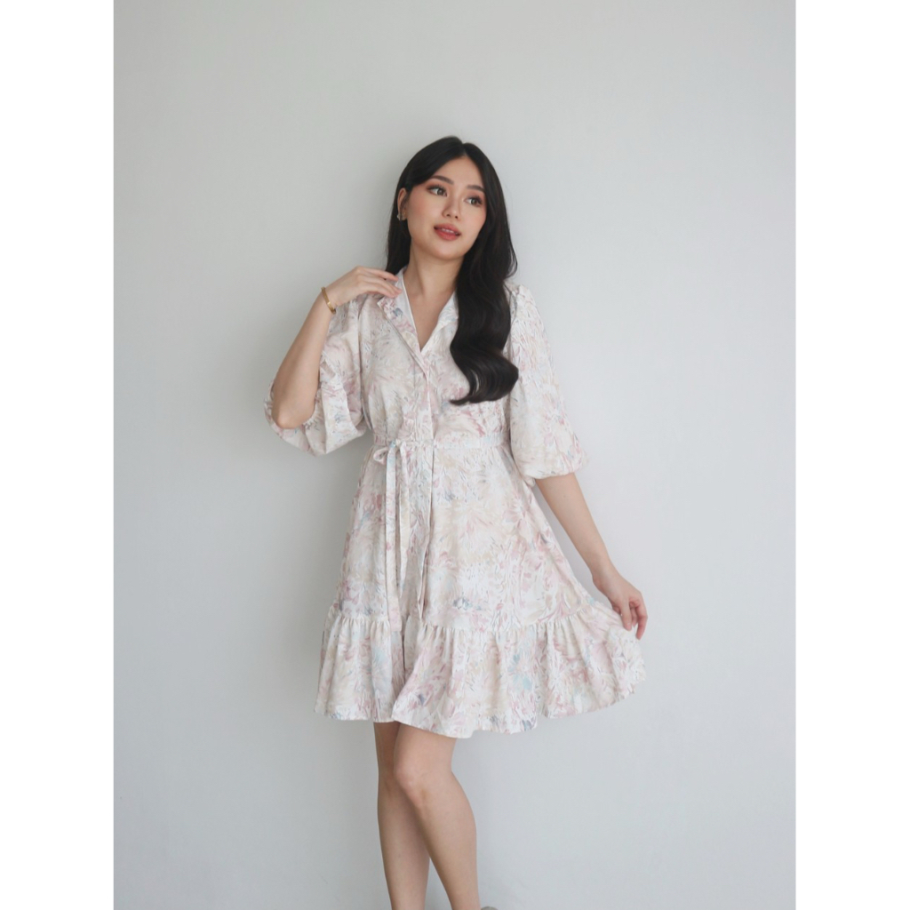 Marina Dress Wanita Gaun Santai Lengan Pendek