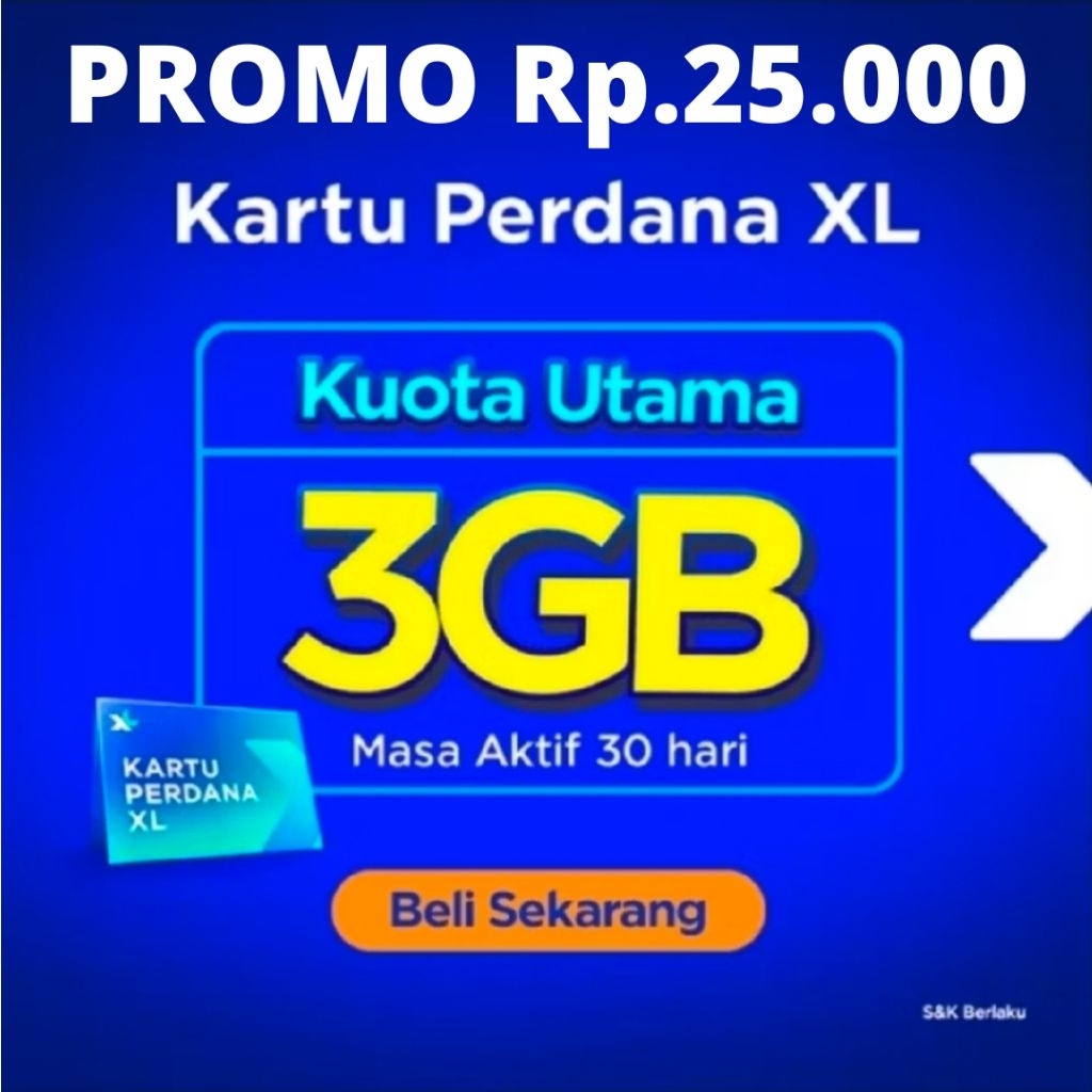 Kartu Perdana XL Prabayar 3GB 30hari Nomor Cantik 4G 5G | PROMO
