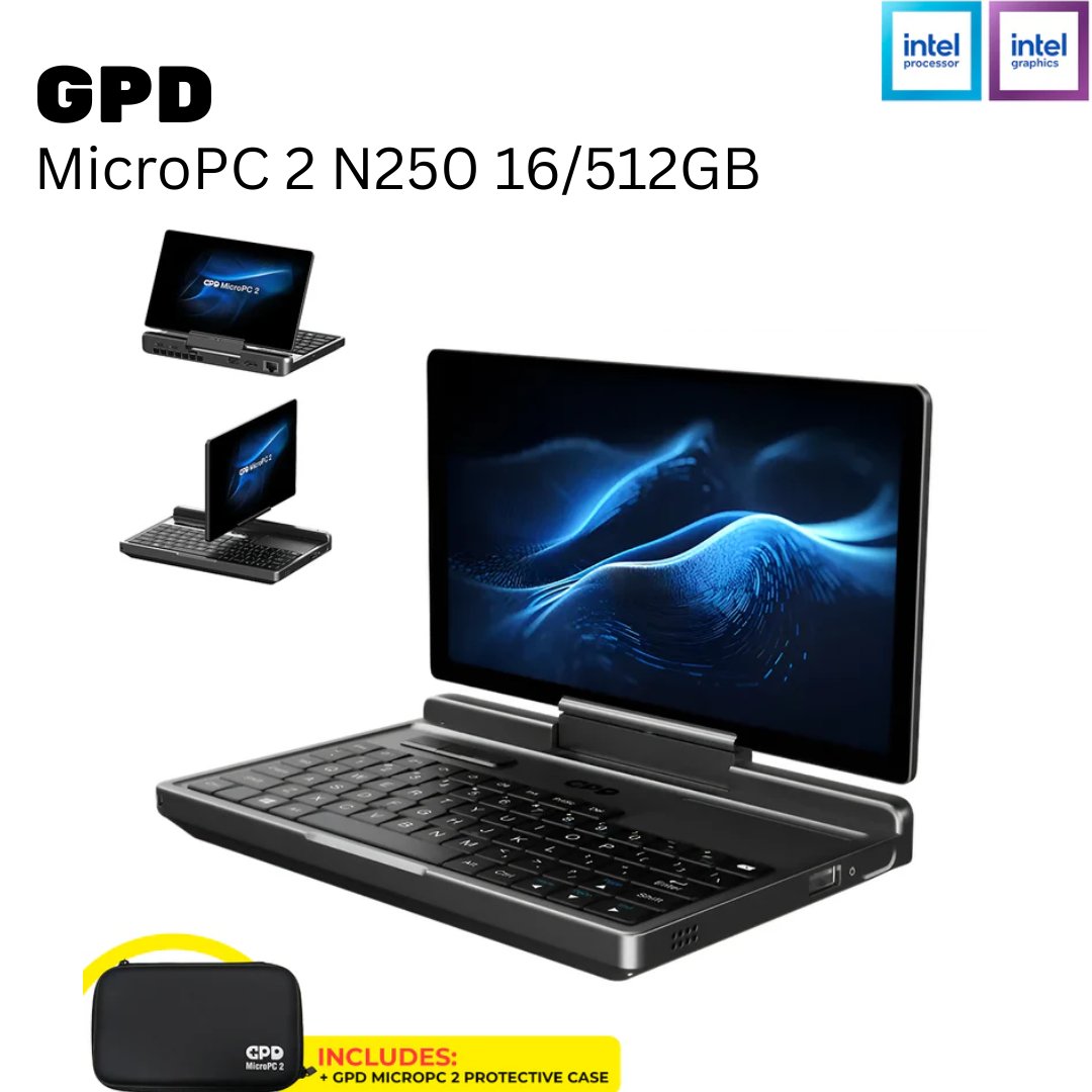 GPD MicroPC 2 MicroPC 2 Laptop Mini Layar 360 derajat Bisa Tablet Mode Touchscreen Windows 11 Proces