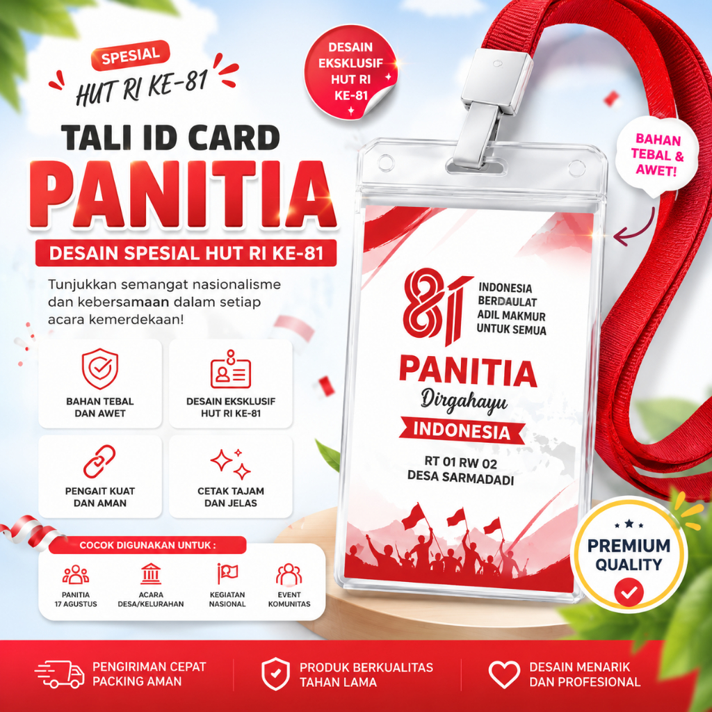 JDM Project - Tag Nama Panitia HUT RI / Panitia Jalan Sehat / Name Tag / Cocard / Co Card / ID Card 