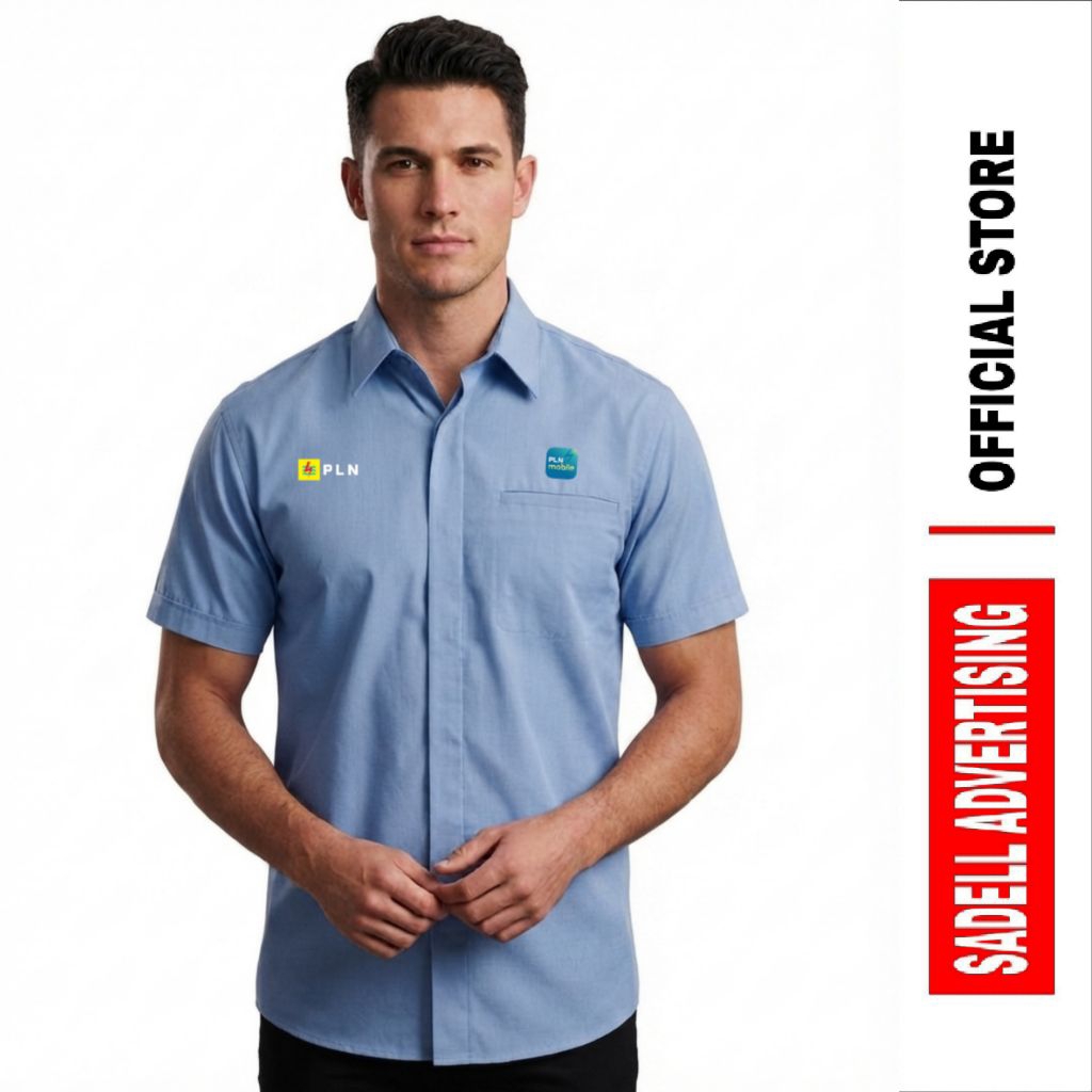 Kemeja PLN MOBILE Lengan Panjang / Pendek / Baju Kerja PLN Mobile / Seragam PLN Mobile Drill Premium