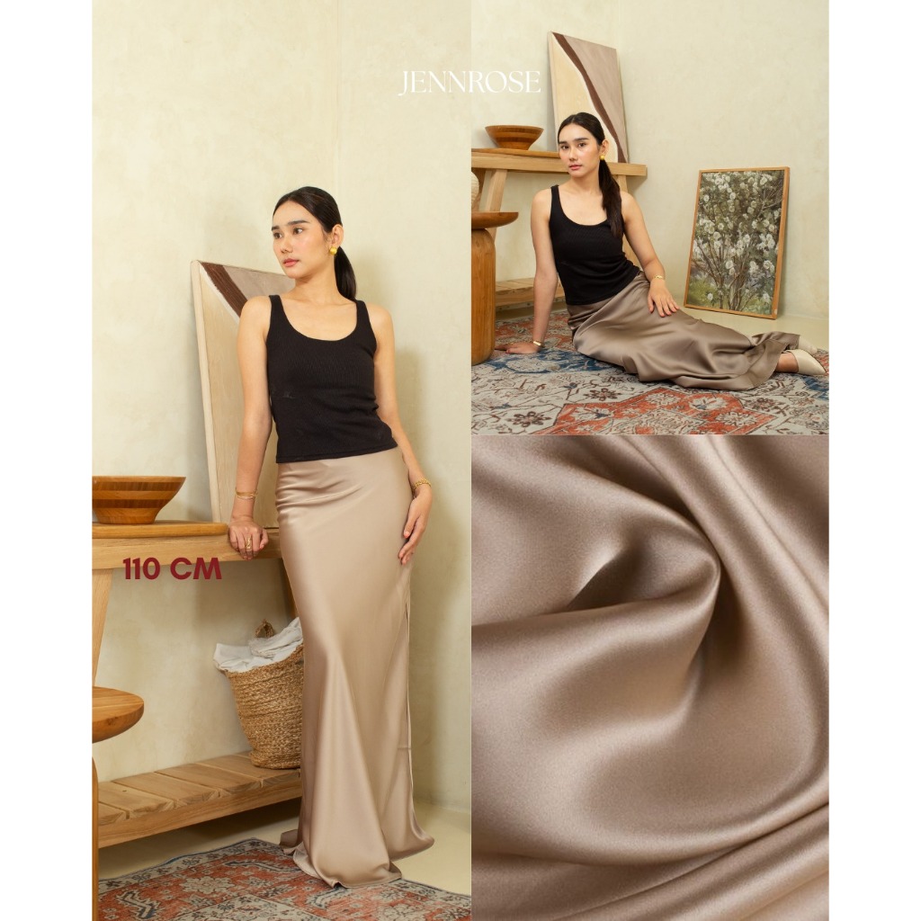 [JENN&ROSE] HILDA MAXI SATIN SILK SKIRT | Rok Satin 110CM |  Rok Satin Panjang