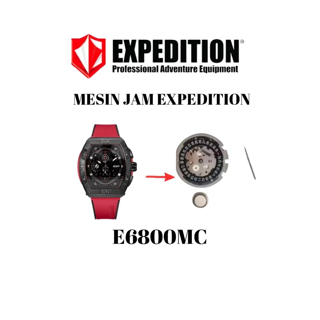 Mesin Jam Expedition E 6800 MC Original