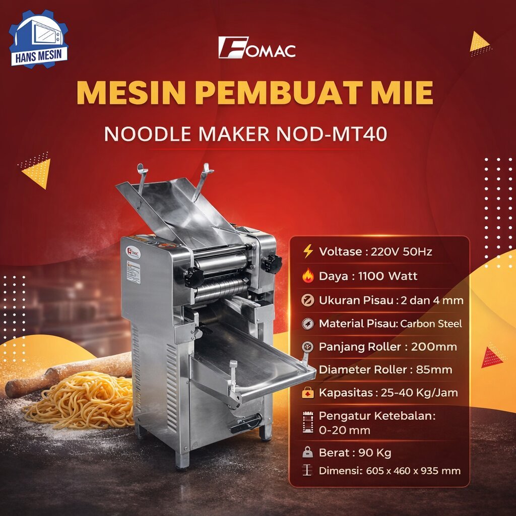 FOMAC MESIN PENCETAK MIE / NOODLE MAKING MACHINE (FOMAC) NOD-MT40