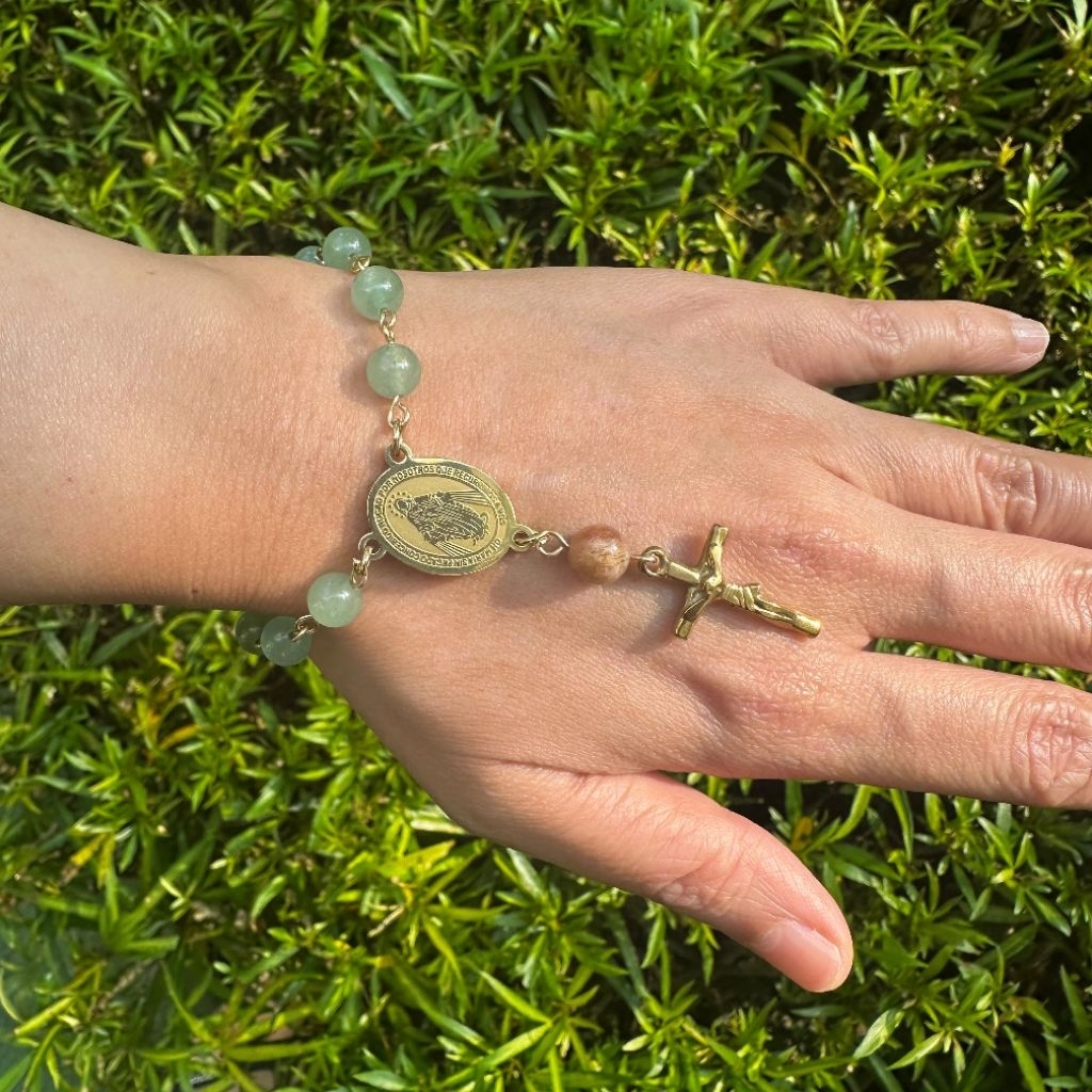 Monili Rosario - Gelang Rosario Batu Aventurine - Stainless Steel