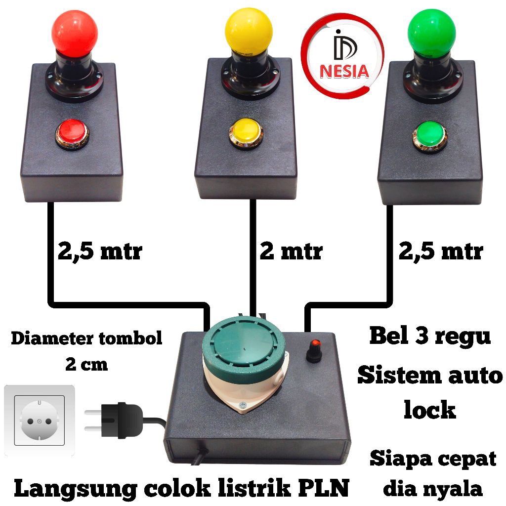 Bel cerdas cermat 3 regu sudah auto lock bel cerdas cermat 3 tim bel cerdas cermat 3 grup tombol 20 