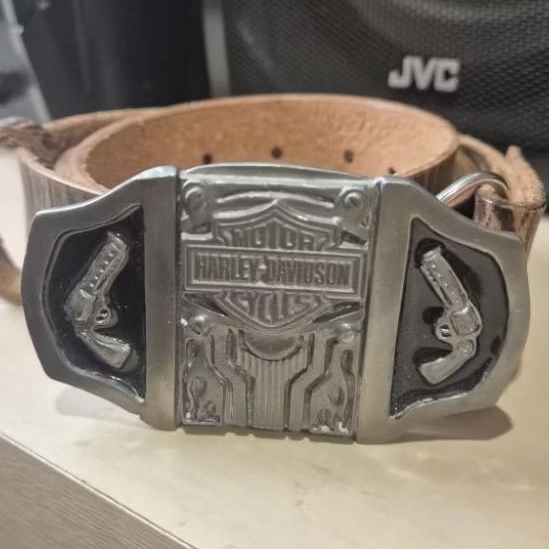 Original Vintage Belt Buckle Harley Davidson Made in USA, Ikat Pinggang