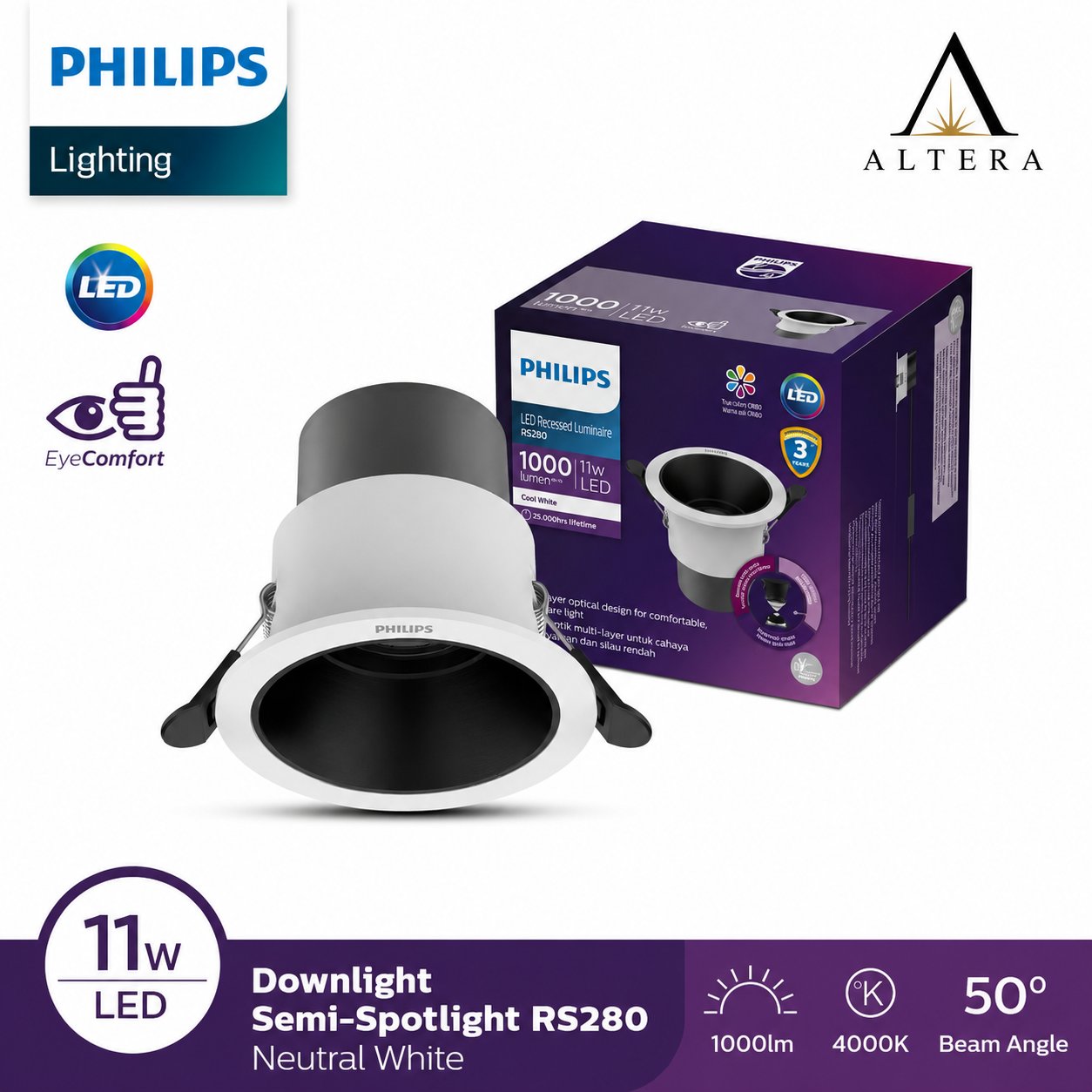 Lampu Philips Downlight Spotlight RS280 11W 4000K
