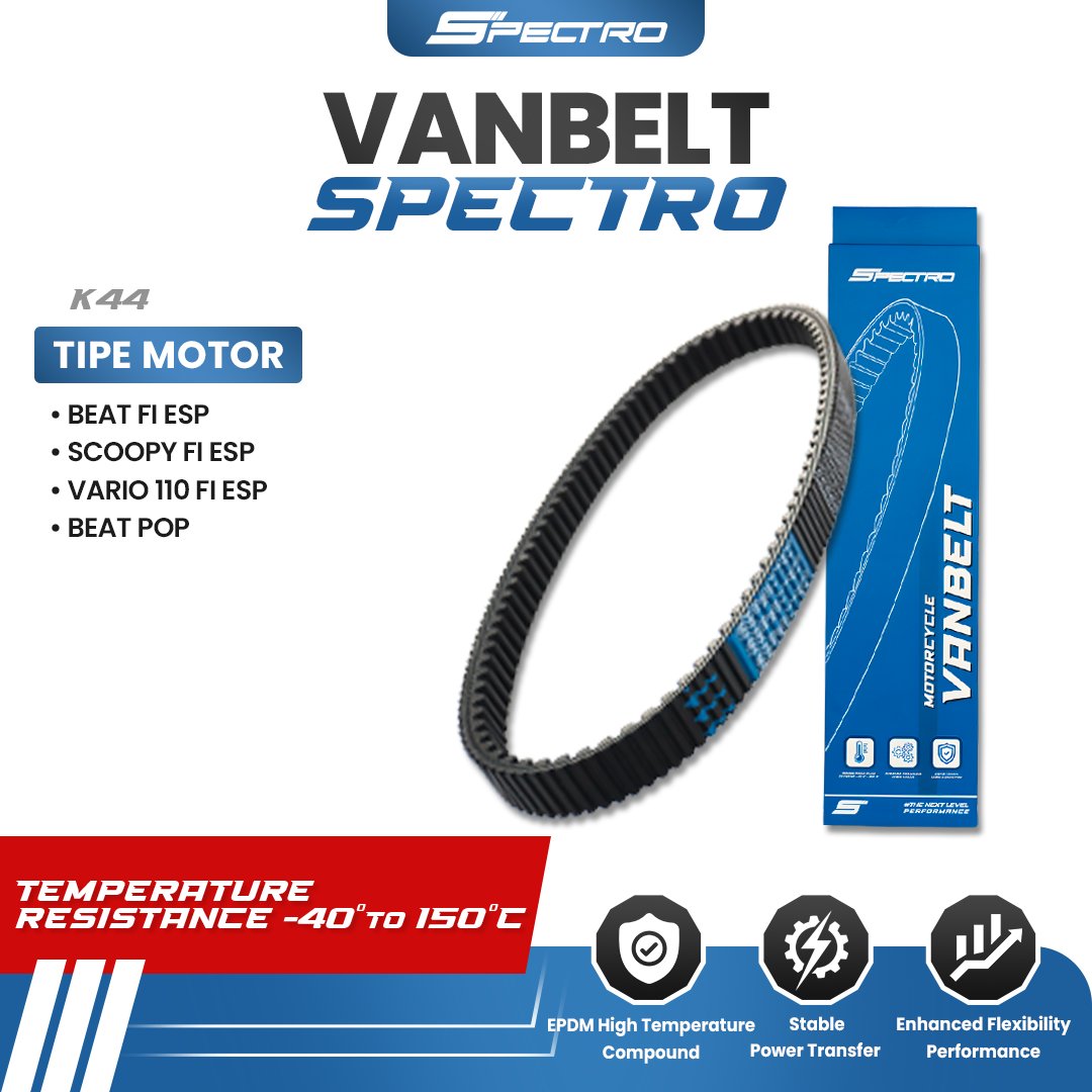 Spectro Vanbelt Beat Scoopy Fi Esp Vario 110 Esp Vario 125 Bohlam PCX ADV V-Belt Belting Racing K44