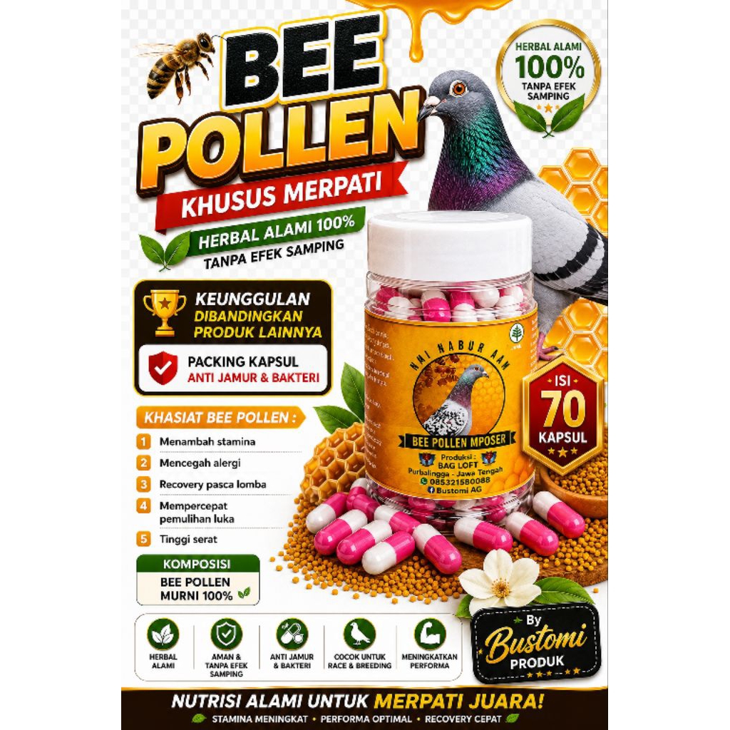 JAMU MERPATI BEE POLLEN/RACING PIGEON HERBS