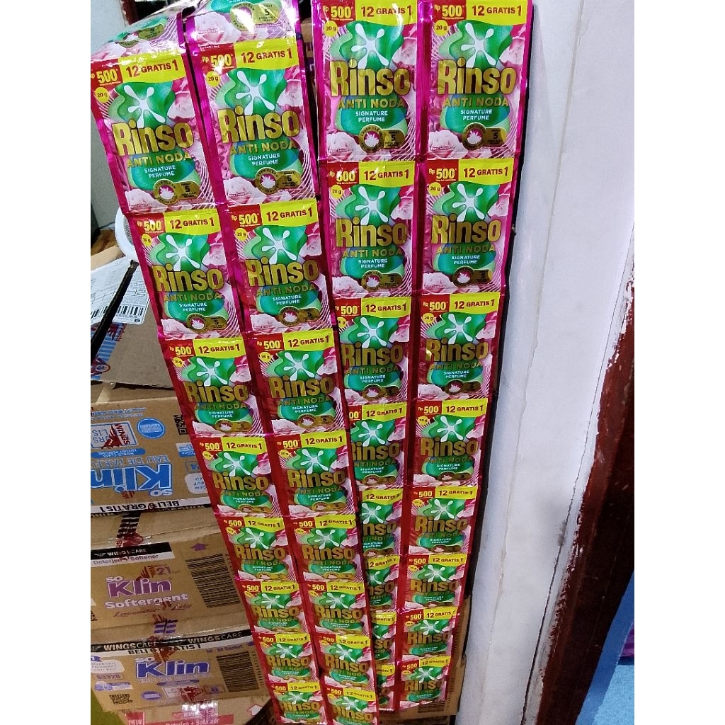 Rinso liquid cair 500an 12pcs/Rinso cair sachet 500an /detergent  cair