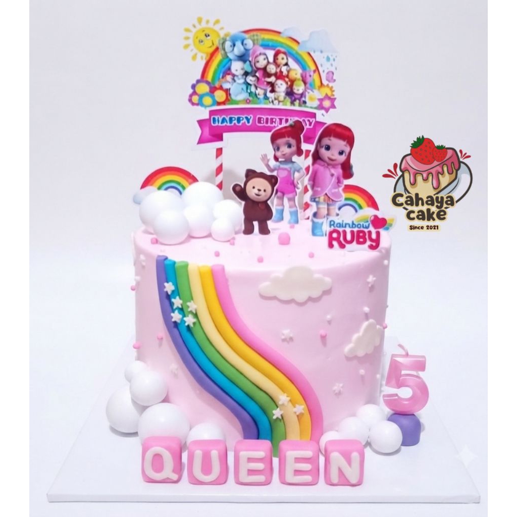 Kue Ulang Tahun Rainbow Ruby / Kue Ultah Karakter/ Custom Cake