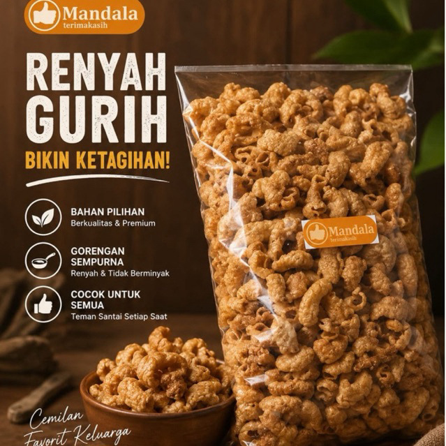 MANDALA SNACK - Cemilan Makaroni Rasa Original Asin Gurih 250 Gr