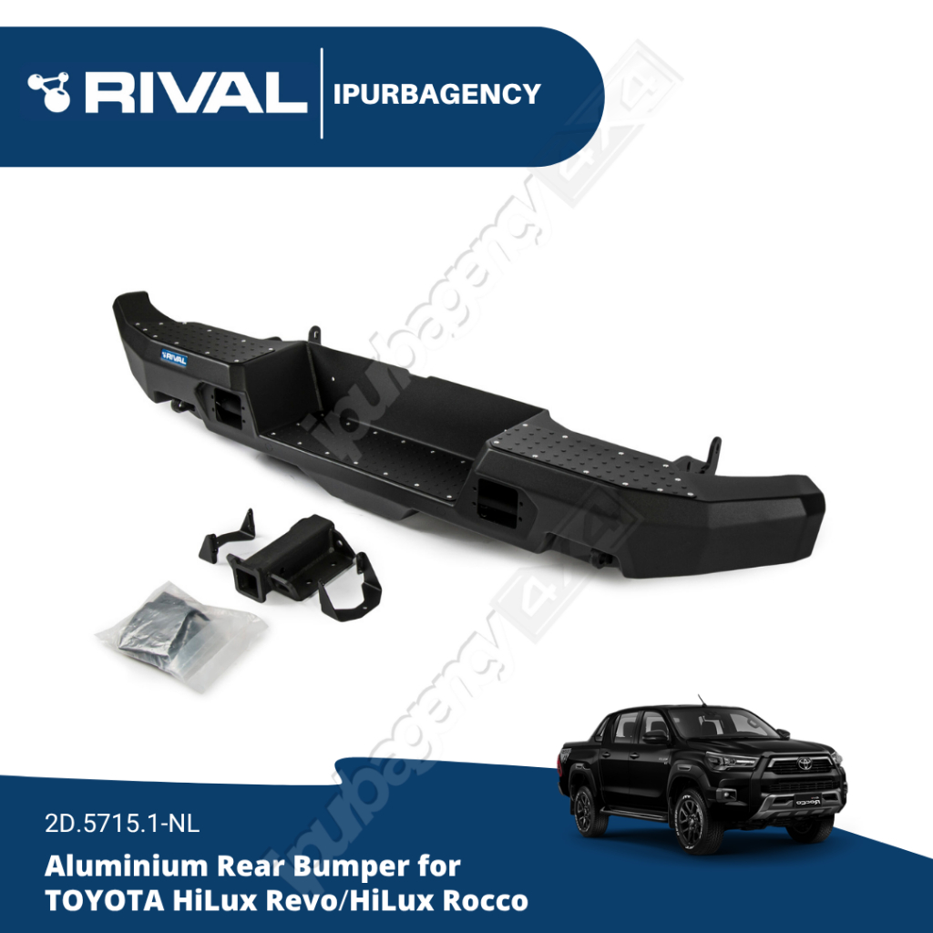 Bemper Belakang - Rival Aluminium Rear Bar Bumper for TOYOTA HiLux Revo /HiLux Rocco - 2D.5715.1-NL