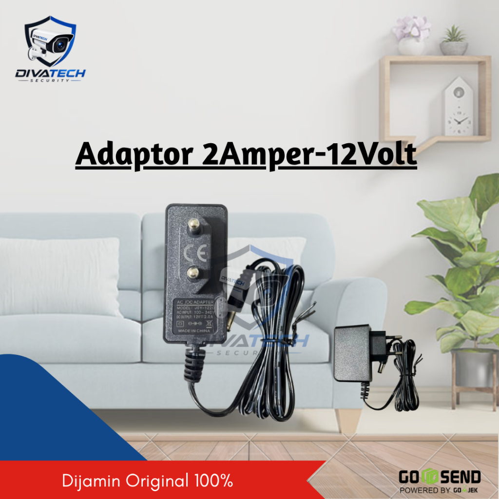 ADAPTOR 2 AMPER - DC 12 VOLT FOR CCTV / Led 12v