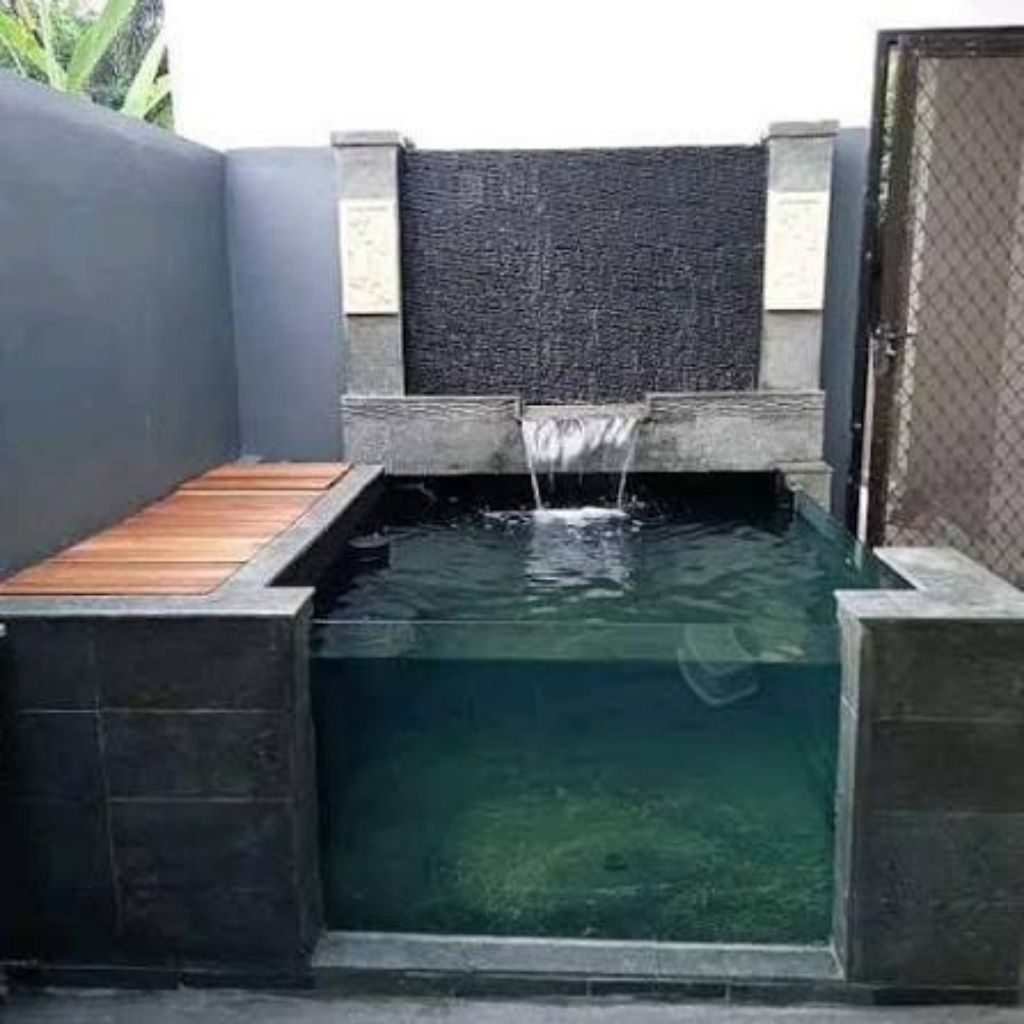 murah jasa profesional pembuatan kolam ikan batu alam minimalis