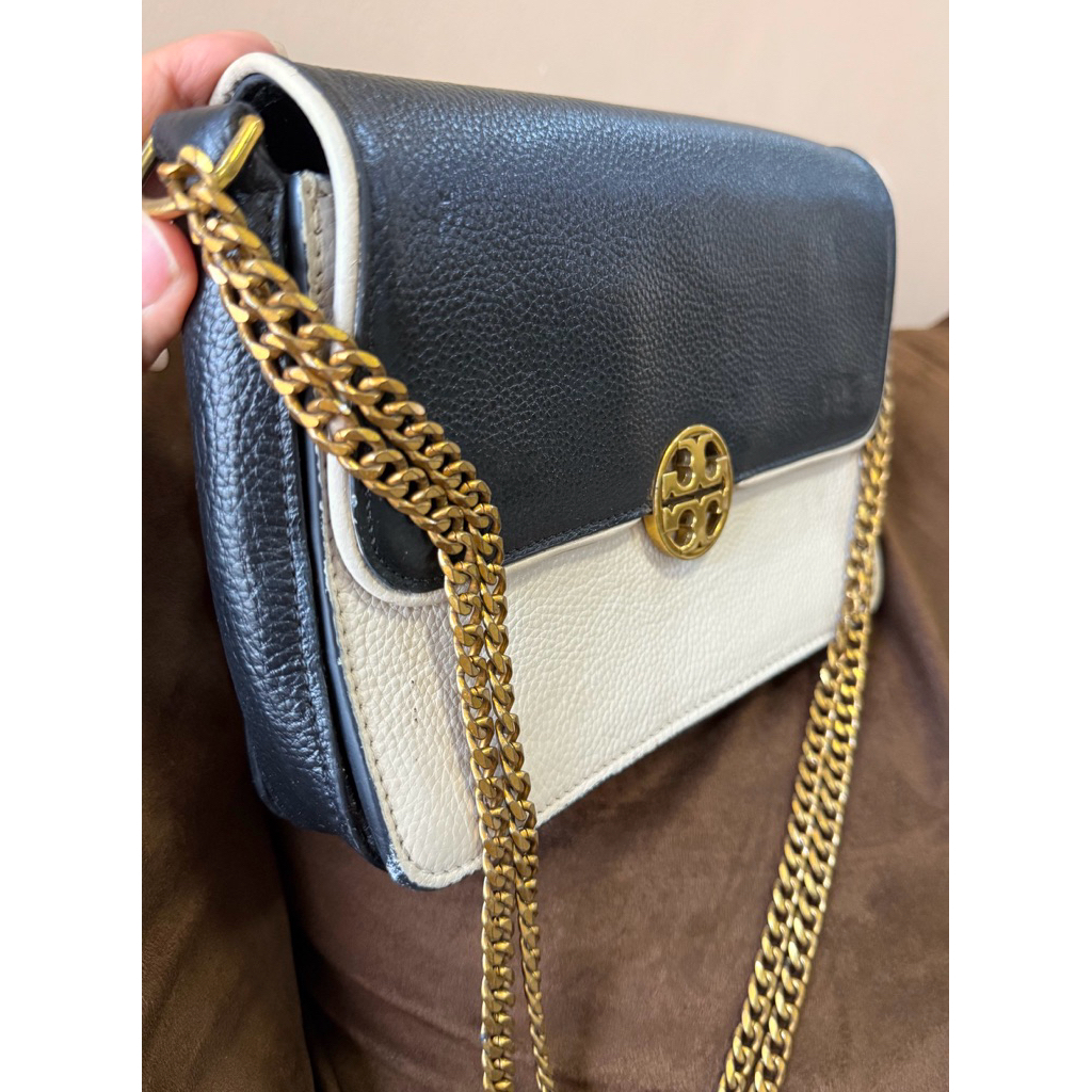 Tas Sling Rantai Marun TB Kulit Asli Preloved