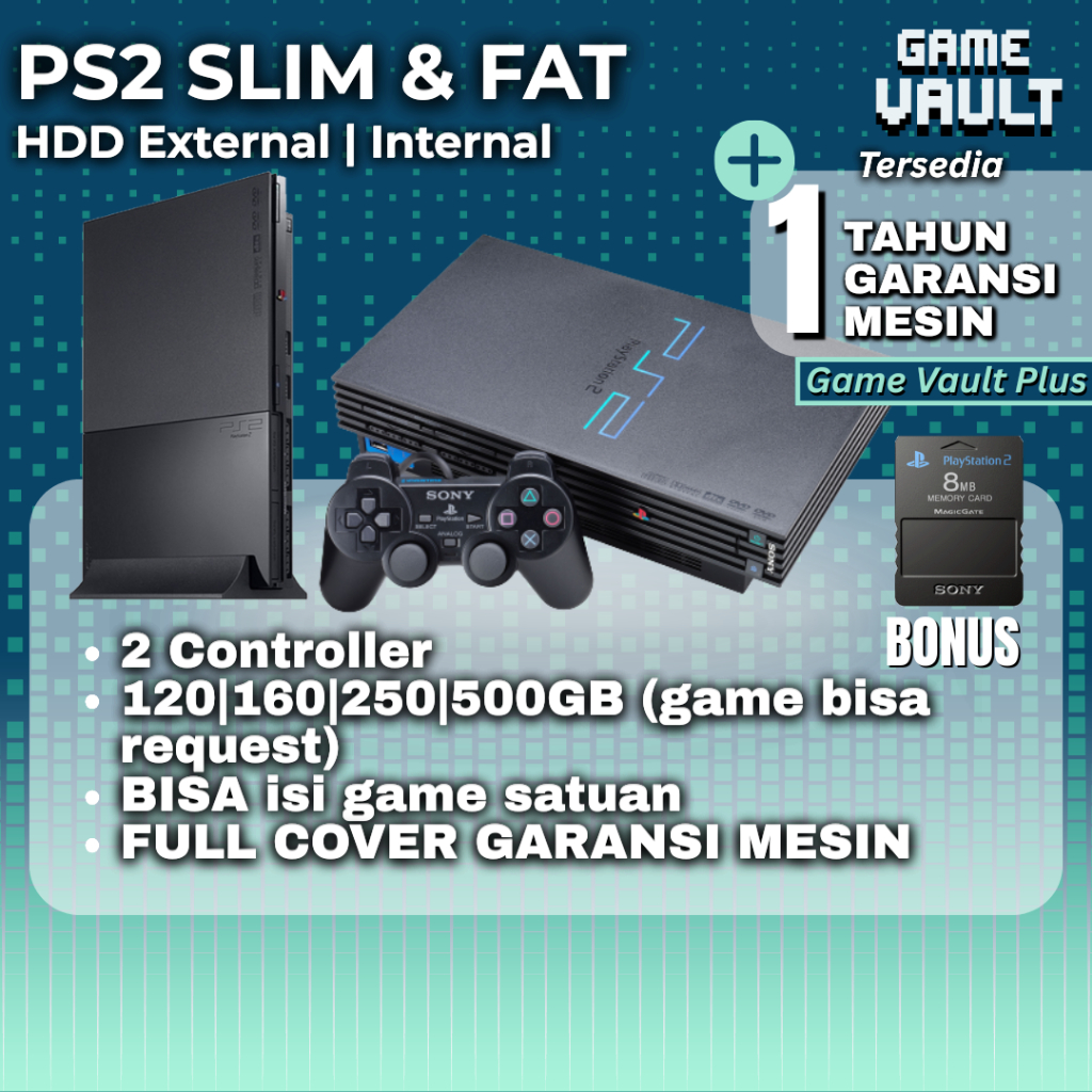 PS2 Fat Slim Matrix HDD Internal Eksternal 120GB 80GB 160Gb fullgame na adaptor ps 2 hardisk stik
