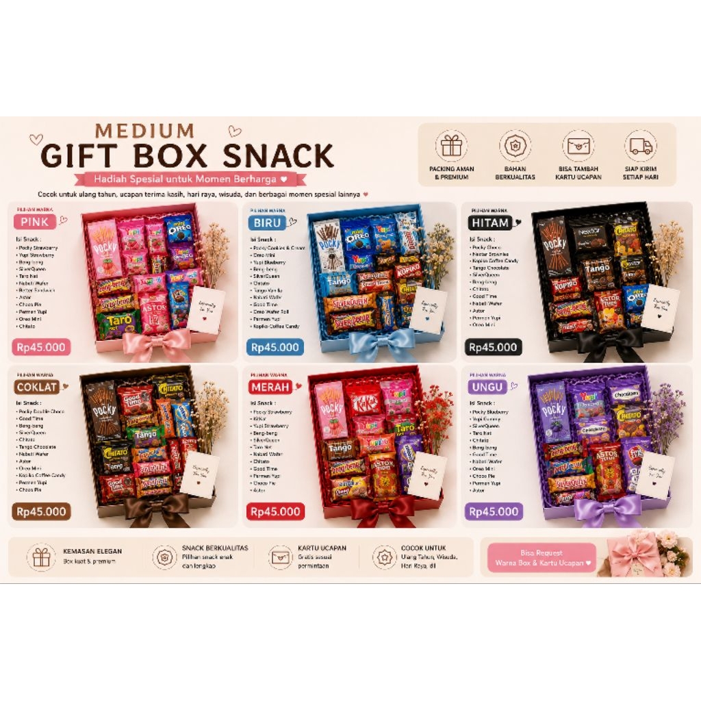 Gift Box Snack Ekonomis/Gift Box Termurah/Gift Box Snack Premium