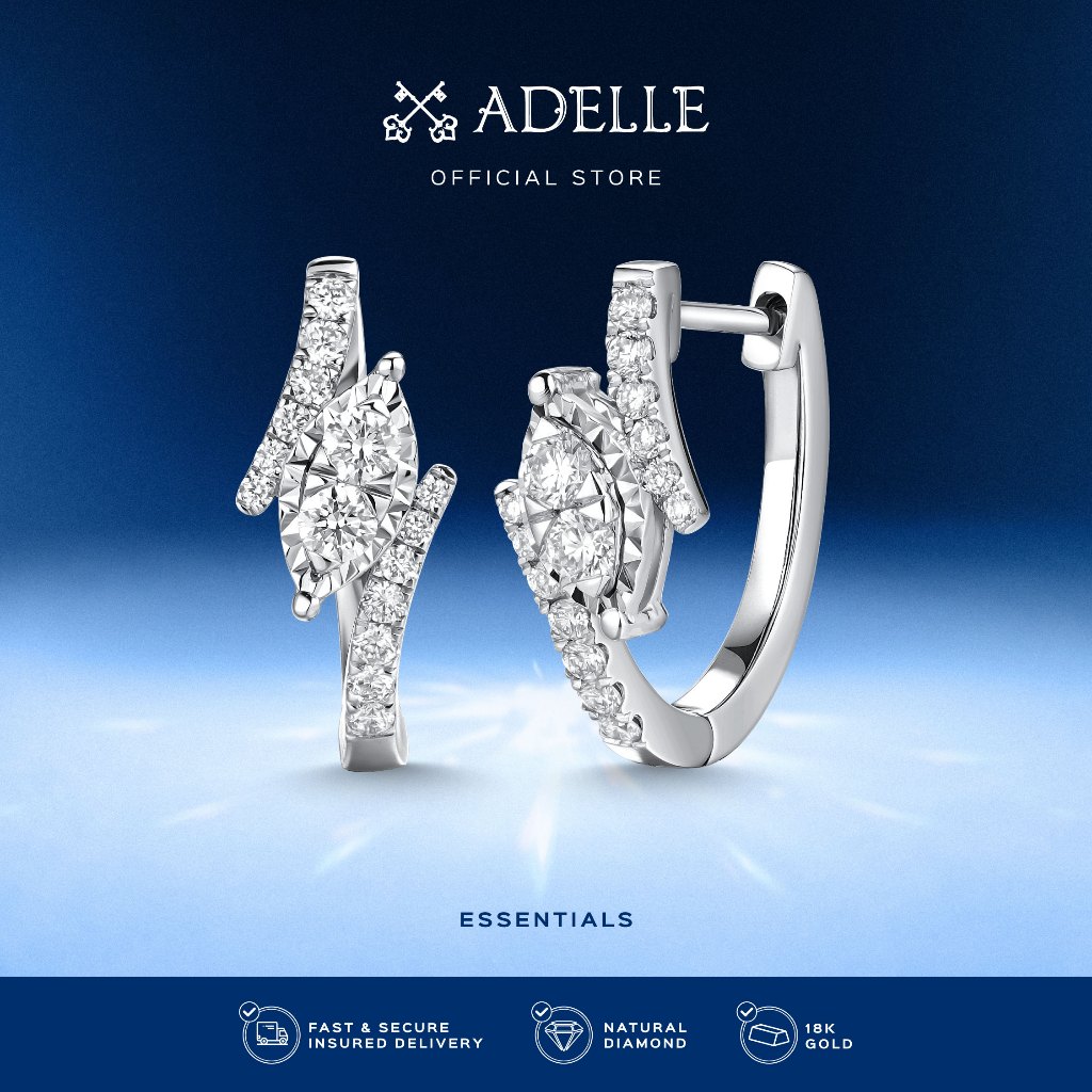 Adelle Jewellery - Essentials Clamaris Earrings - Anting Emas Berlian