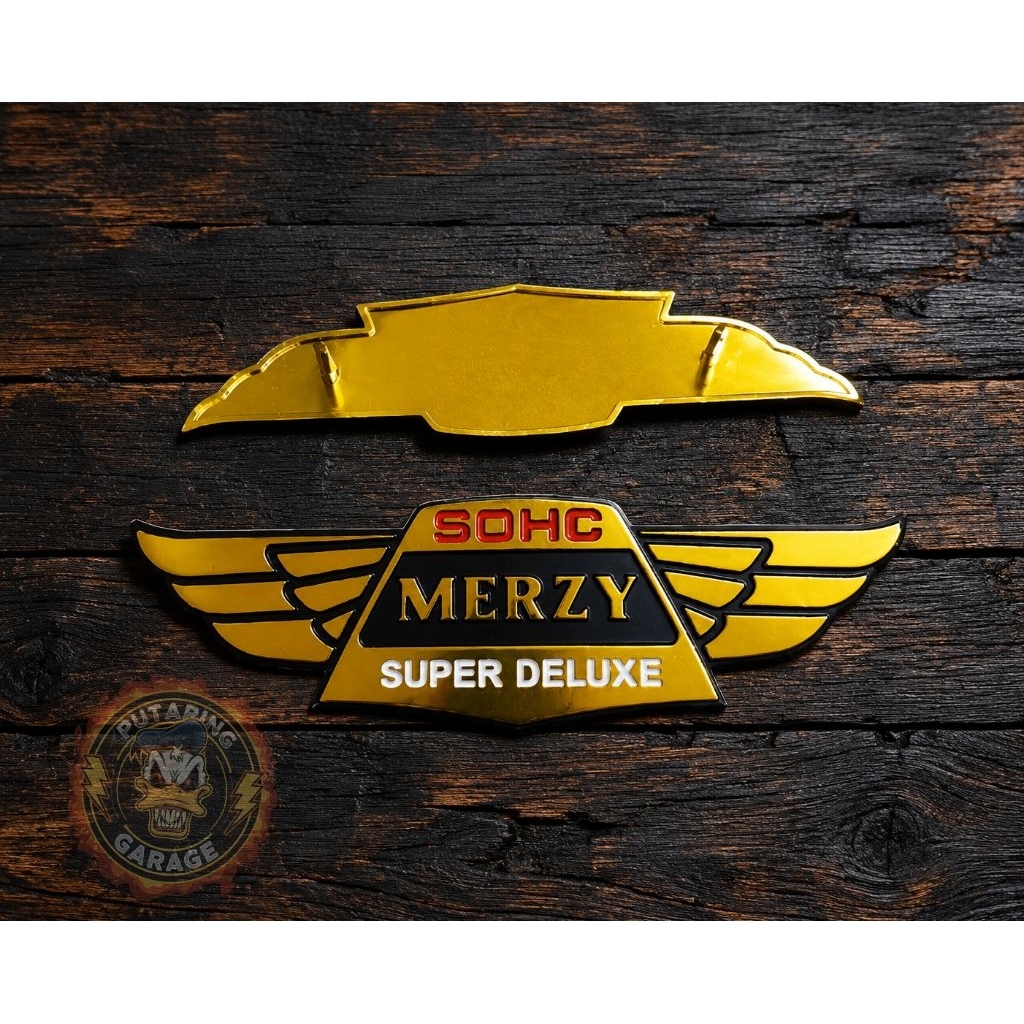 Emblem Box Aki Binter Merzy KZ200 Alumunium SEPASANG