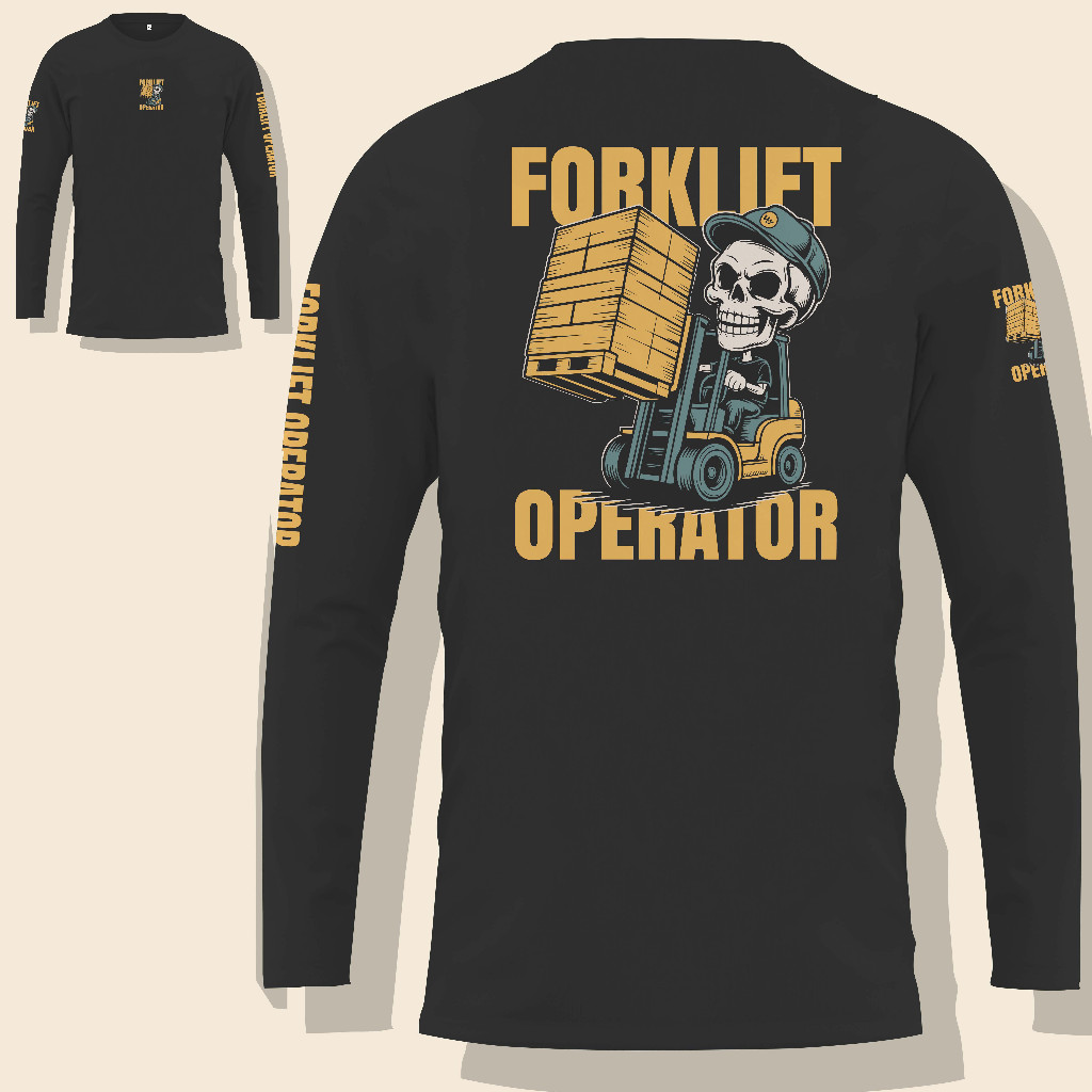 Kaos Lengan Panjang Distro Operator Forklift | Forklift Operator Long Sleeve T Shirt