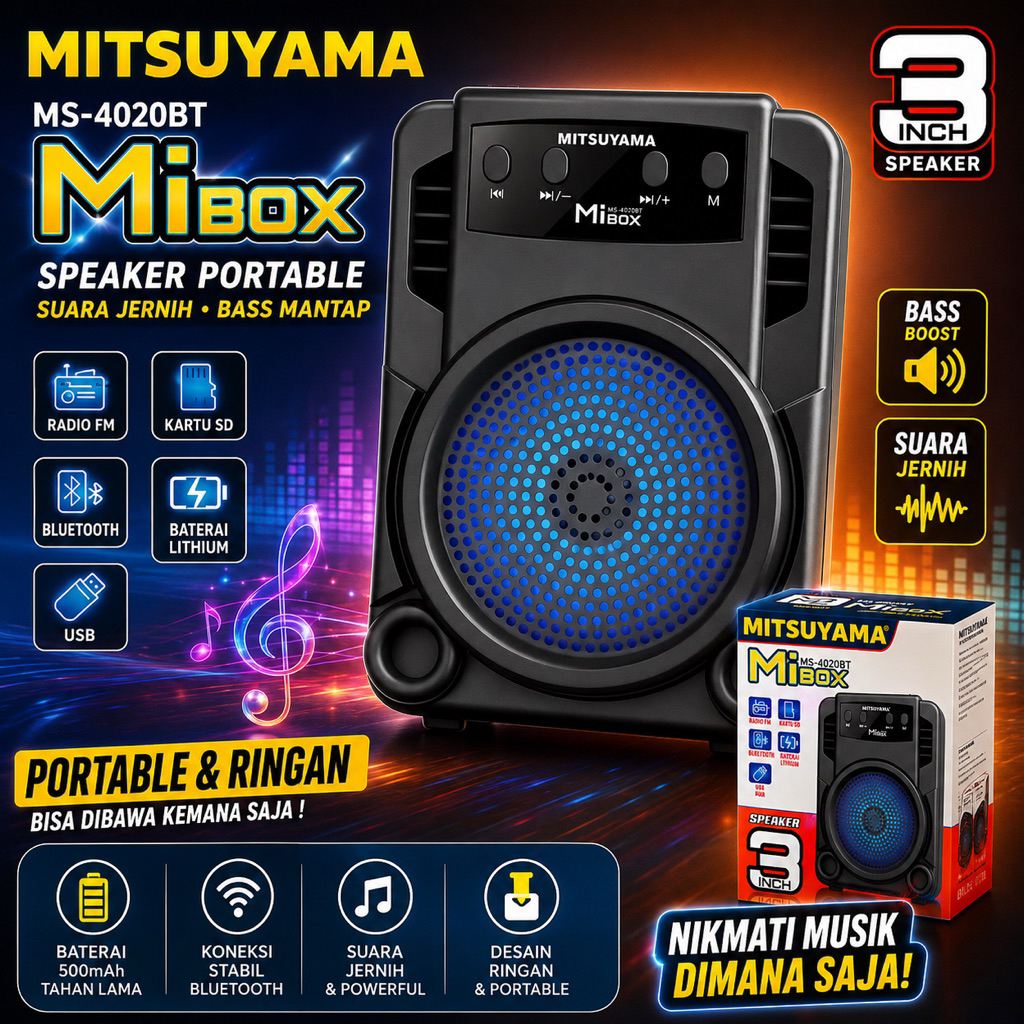 Speaker Radio Mp3 Bluetooth Mibox Mitsuyama