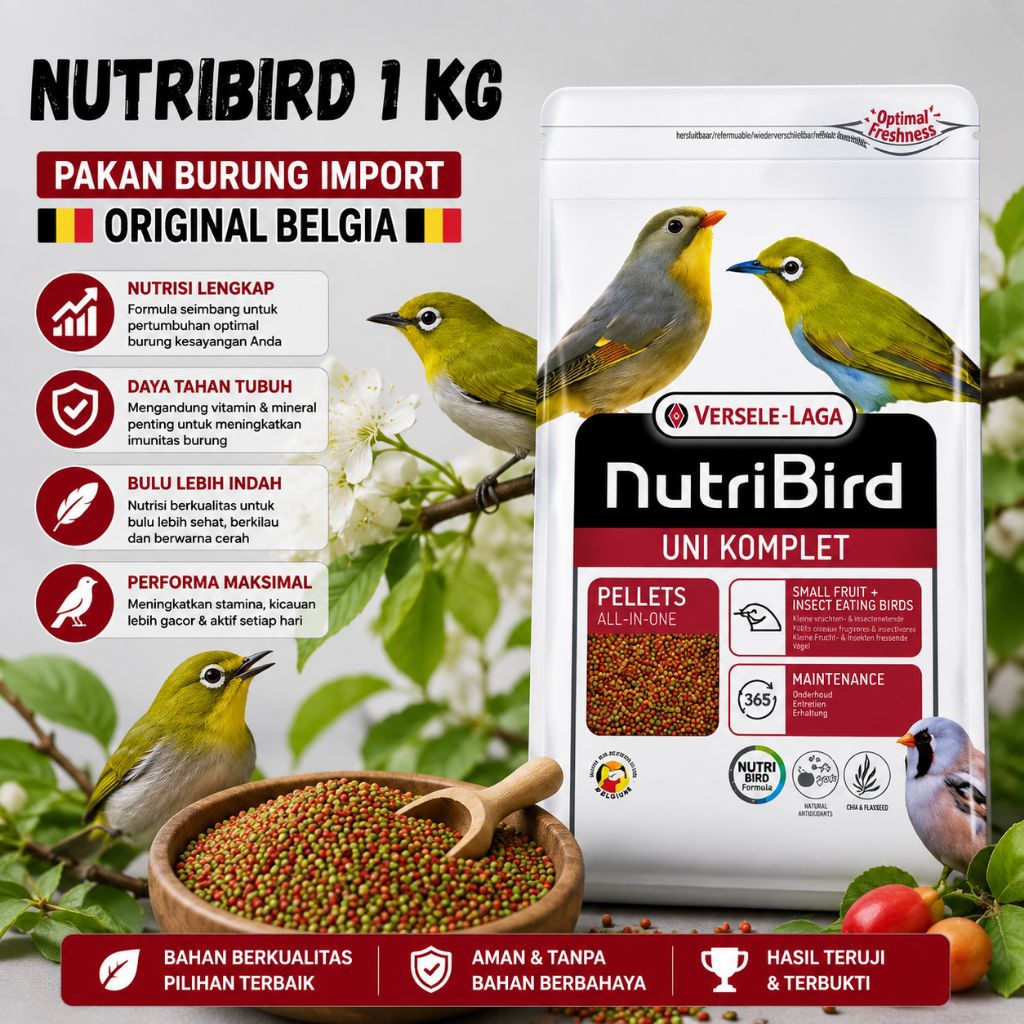 NUTRIBIRD 1KG - UNI KOMPLIT VERSELAGA PAKAN PLECI DAN BURUNG KECIL KEMASAN ORIGINAL 1KG PAKAN BURUNG