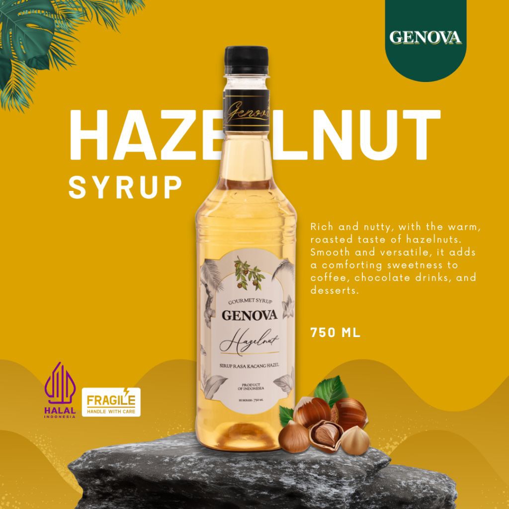 Genova syrup hazelnut 750ml - Sirup genova rasa hazelnut