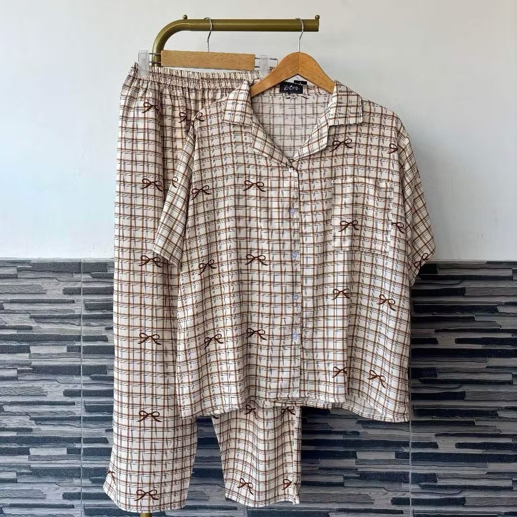 (Ld 120 dan 140) N.1 - N.50 Baju One Set Wanita Setelan Pendek Panjang Rayon Premium Super Jumbo