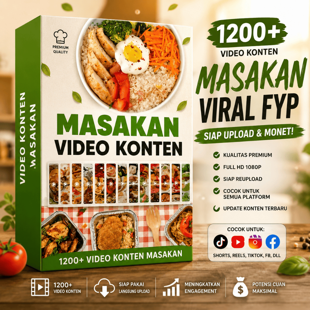 1200+ Video Konten Kuliner Viral Siap Upload Auto FYP