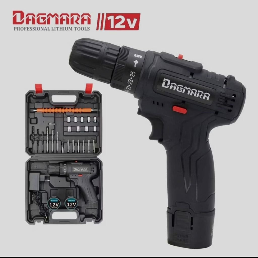 Mesin Bor Cordless Dagmara 12 Volt Screw Driver Bor Baterai 12Volt