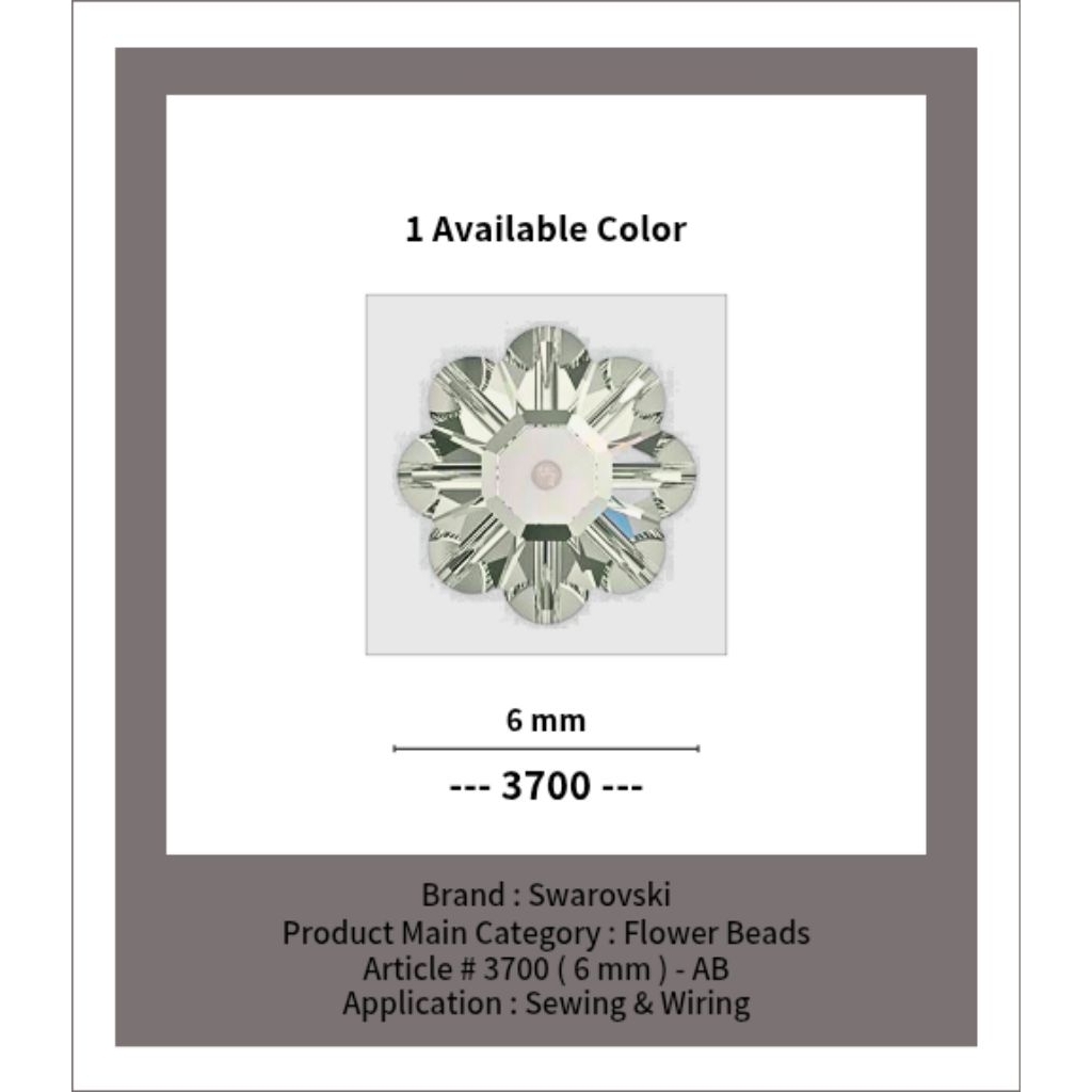 SWAROVSKI™ - 6 MM AB Flower Beads - Article # 3700 - Swarovski Crystal - Swarovski Kristal - Crystal