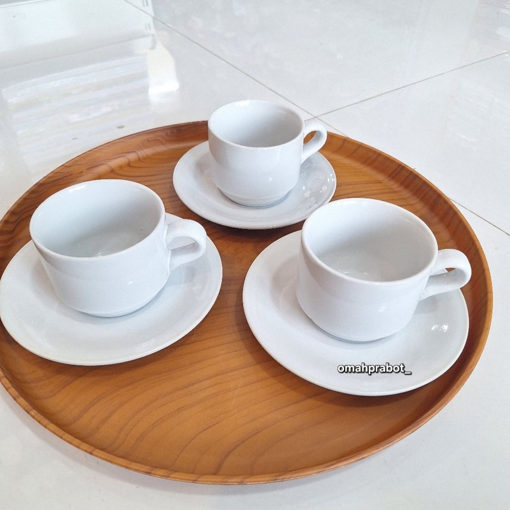6 Set Cangkir Keramik Putih