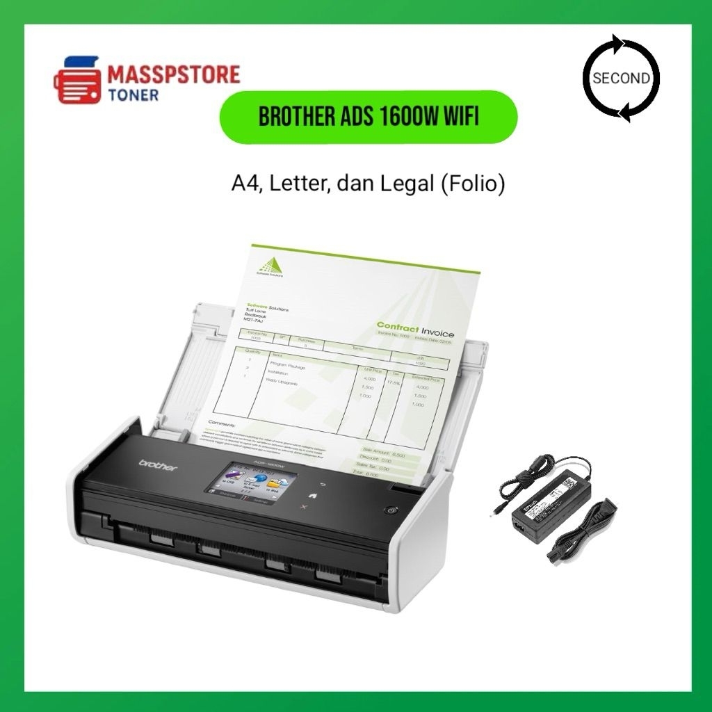 Scanner F4 Folio Brother Ads 1600w