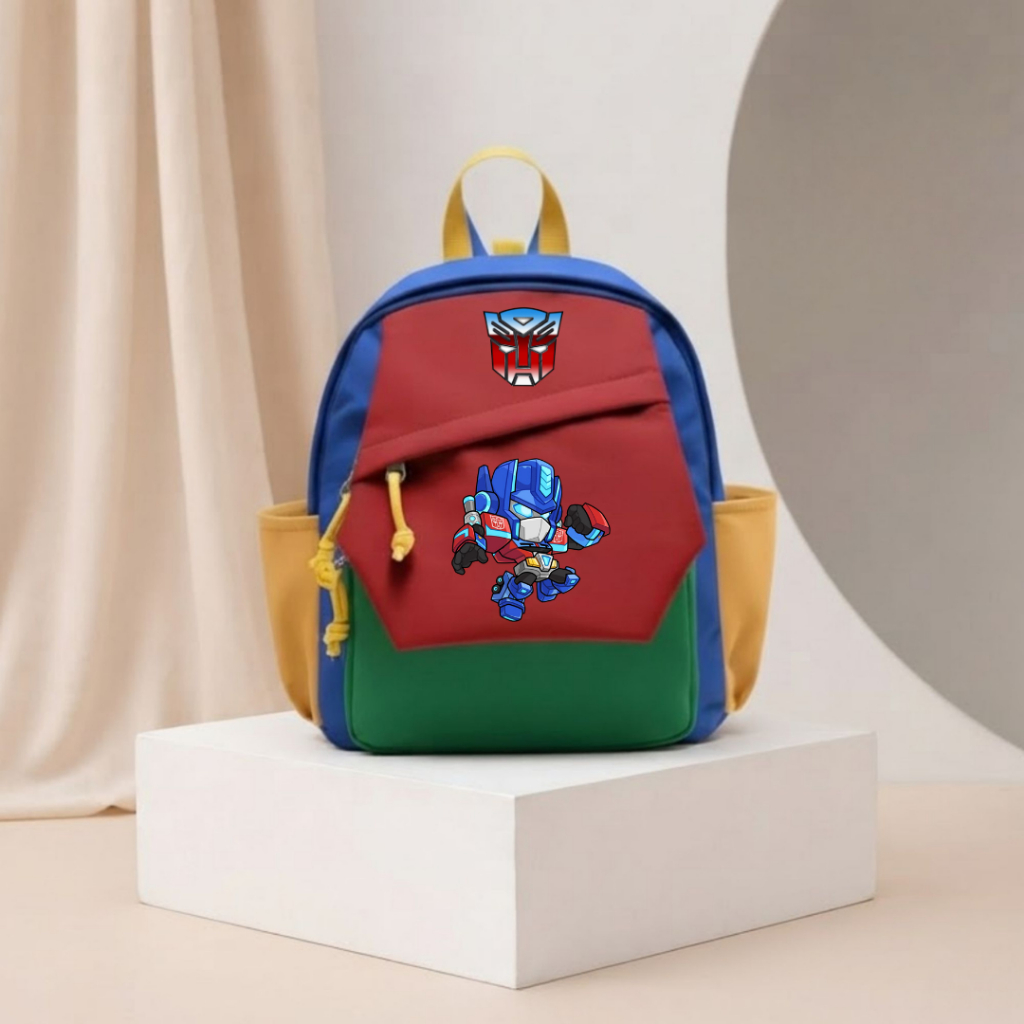 Catenzo - CUT 026 P333 Tas Sekolah Anak Ringan TK/ Paud Gambar Optimus Prime Chibi Muat Buku Alat Tu