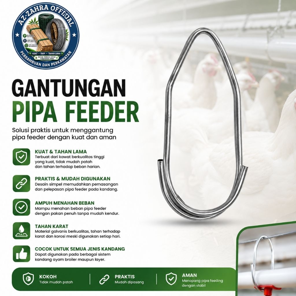 GANTUNGAN PIPA FEEDER AYAM,GANTUNGAN PIA AUGER PAKAN OTOMATIS KANDANG AYAM